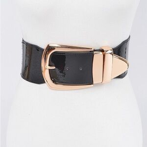 47A. Gold Metal Enamel Stretch Belt